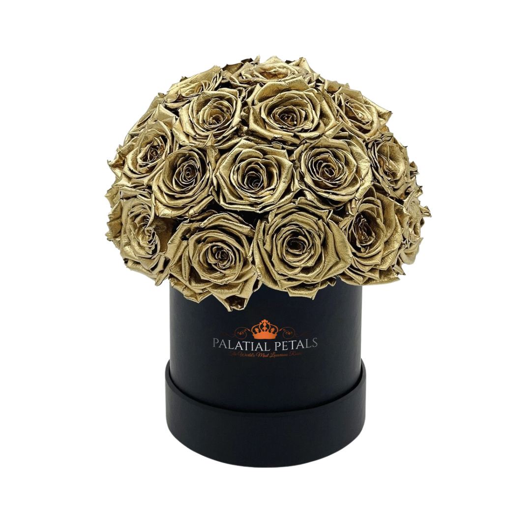 gold roses small dome box