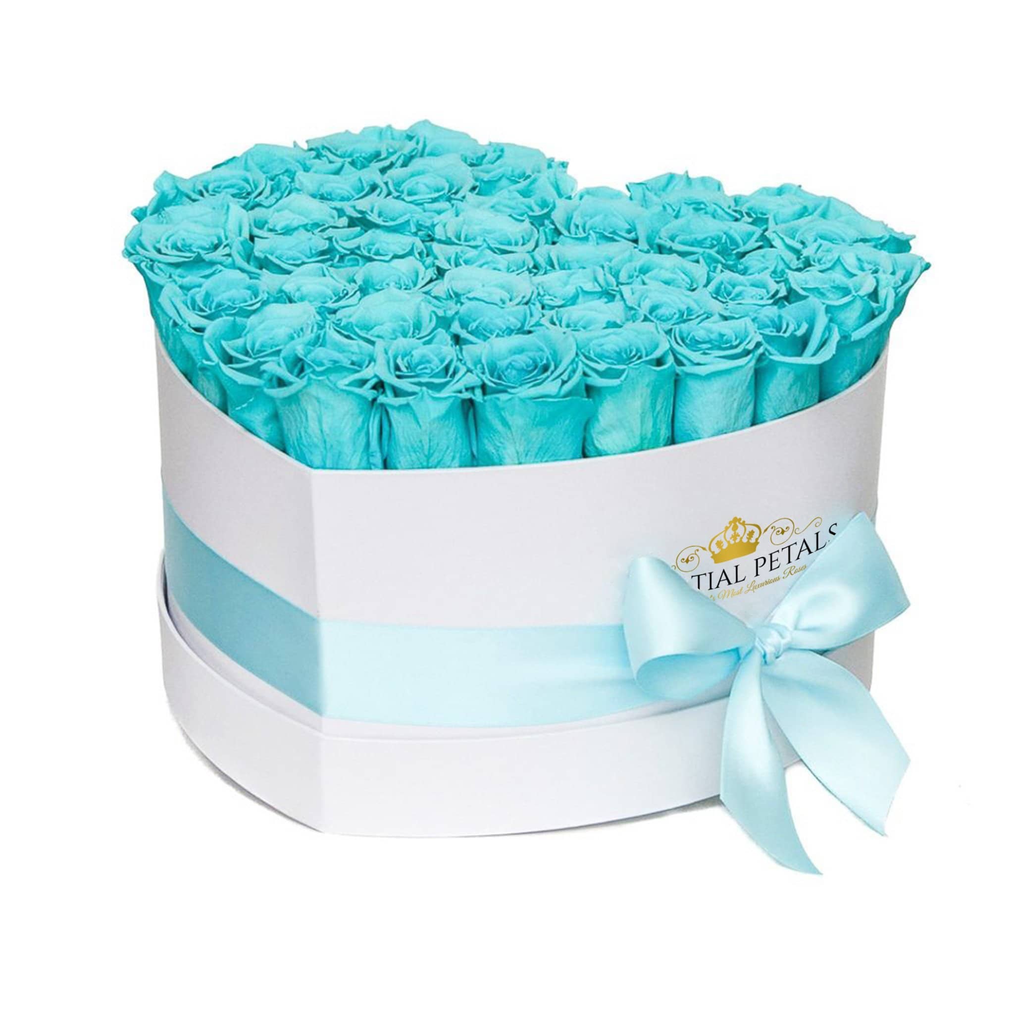 4 Forever Rose hot Acrylic Box Tiffany Blue