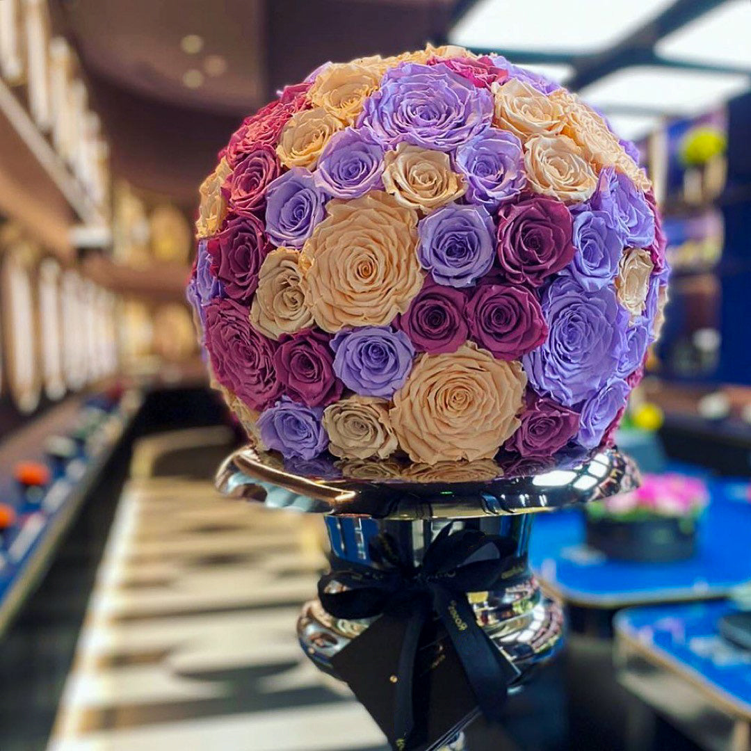 Preserved flowers arranged in deluxe gift box from Palatial Petals