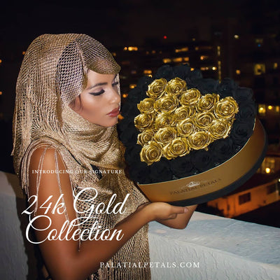 24k gold dipped preserved rose in box