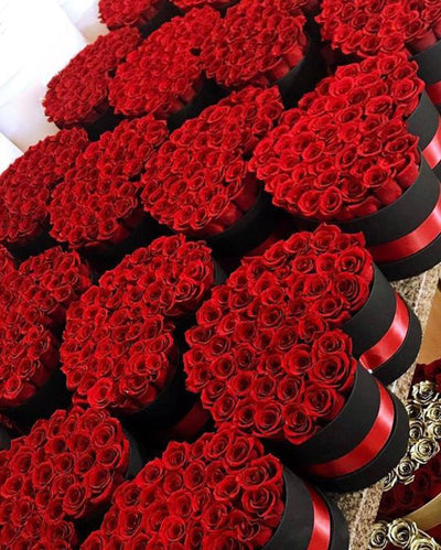 Rose box delivered in Miami same-day preserved roses