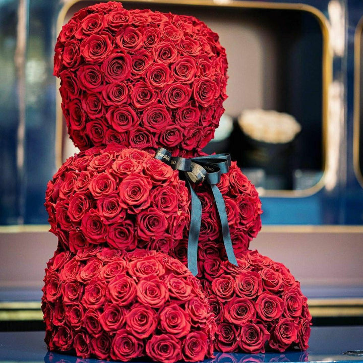 Real Rose Teddy Bear | Preserved Roses Sculpture Lasts Up to 3 Years Palatial Petals Real Rose Teddy Bear | Preserved Roses Sculpture Lasts Up to 3 Years Palatial Petals