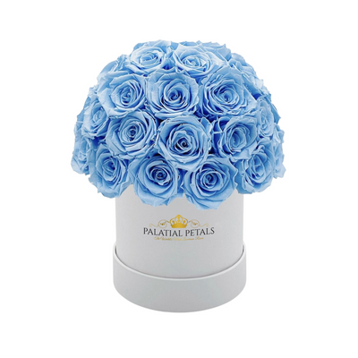 blue roses small dome box