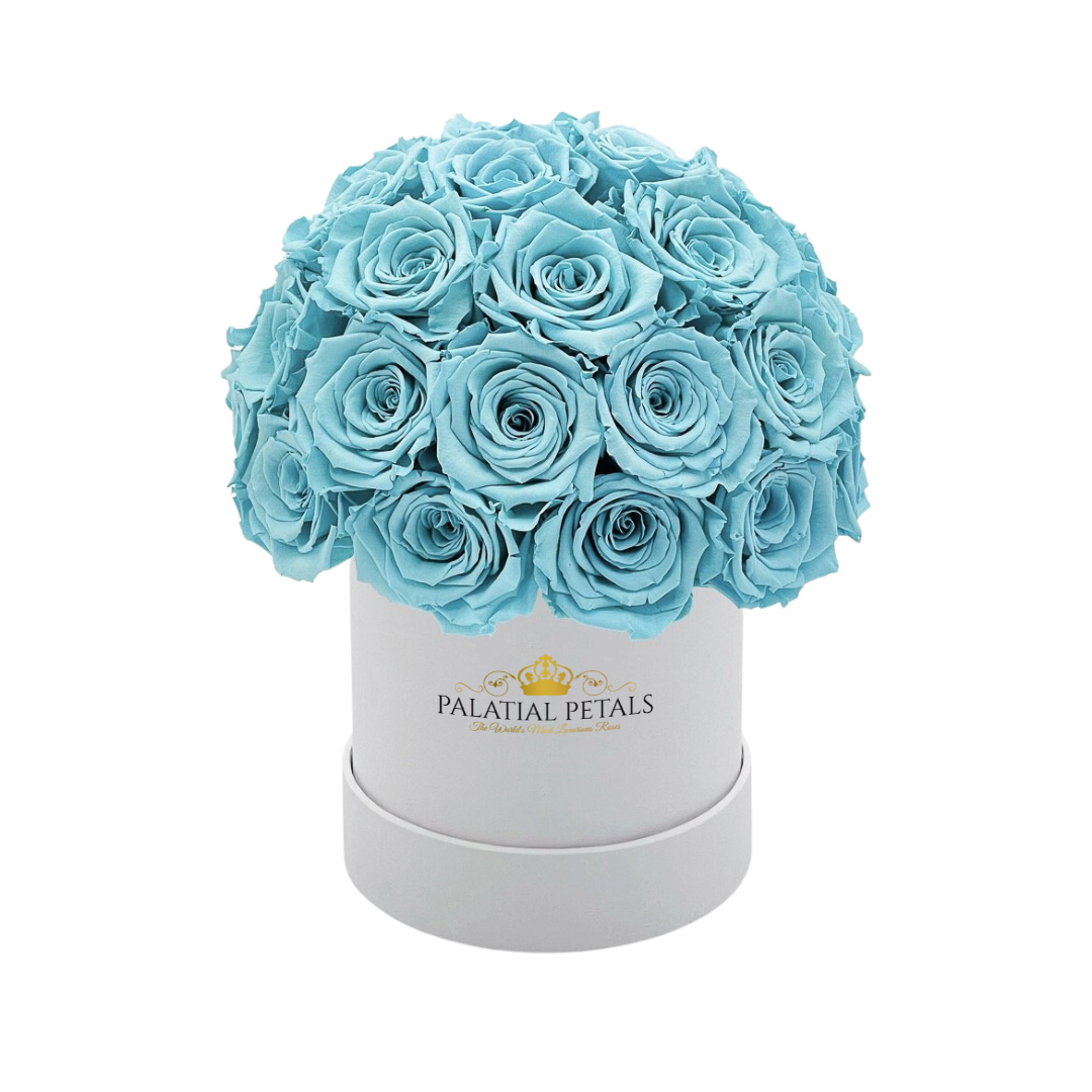 tiffany blue roses small dome box