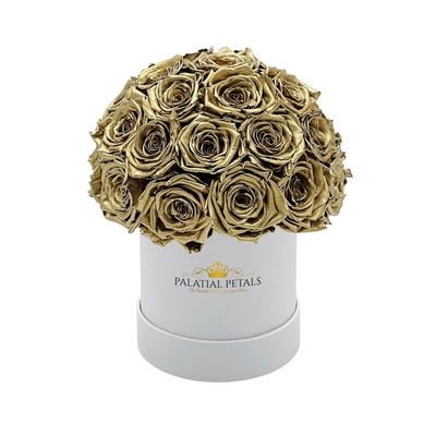 gold roses small dome box