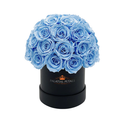 blue roses small dome box