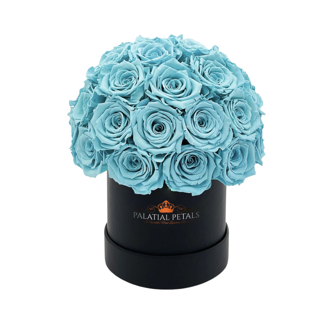 tiffany blue roses small dome box