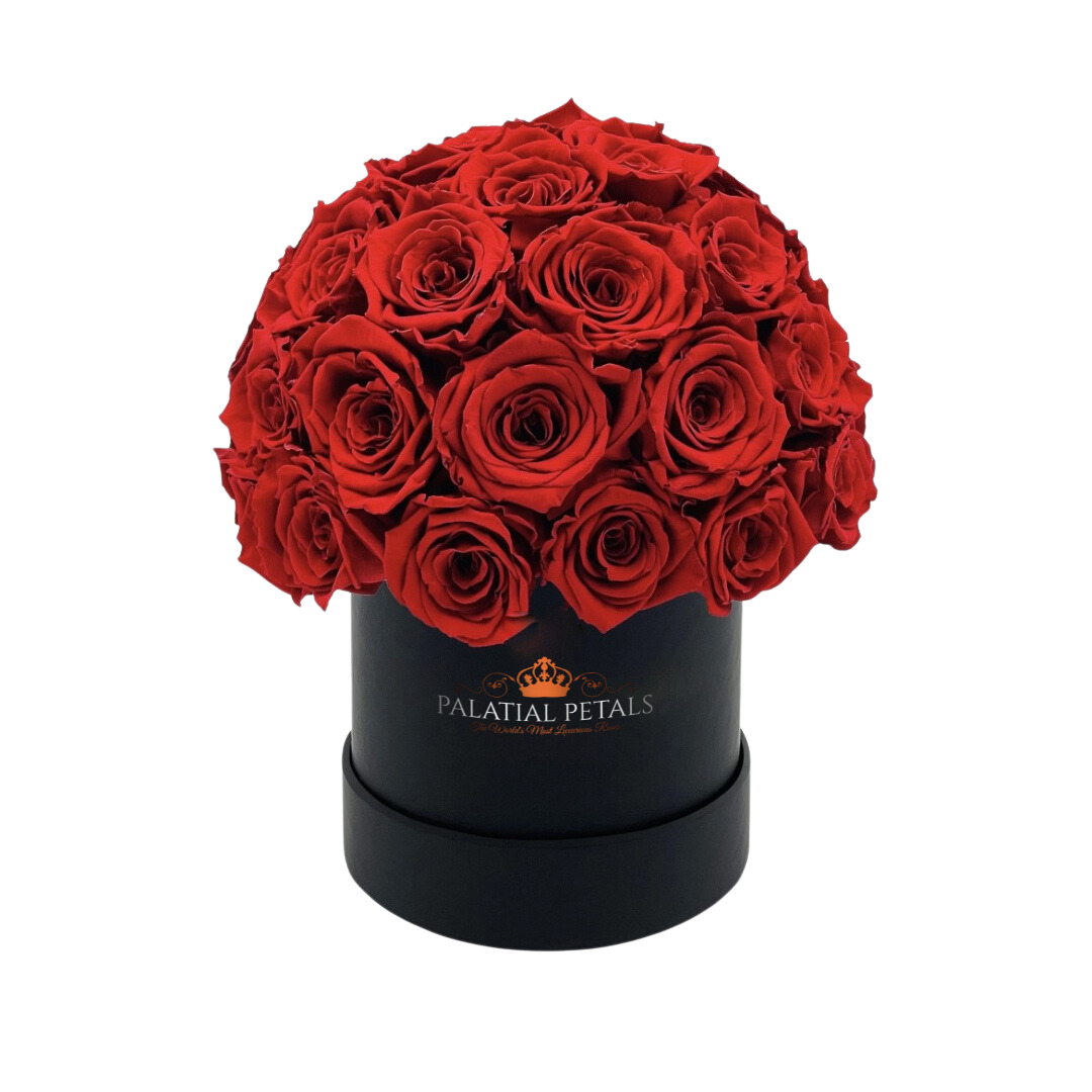 red roses small dome box