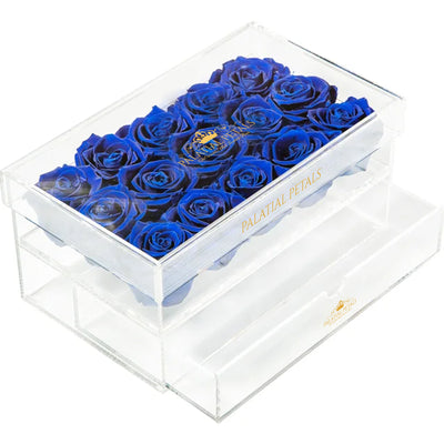 Royal Blue Eternity Roses - Acrylic Box