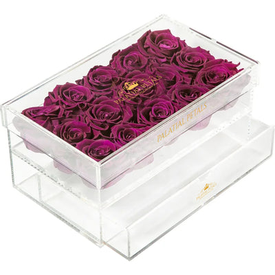 Purple Eternity Roses - Acrylic Box