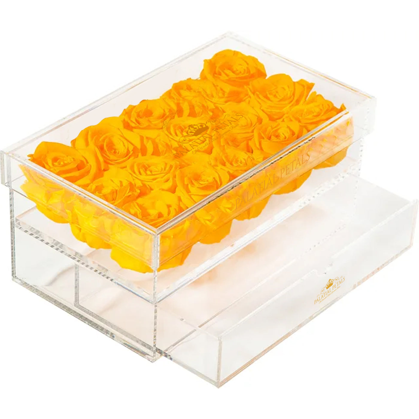 Tiger Orange Eternity Roses - Acrylic Box