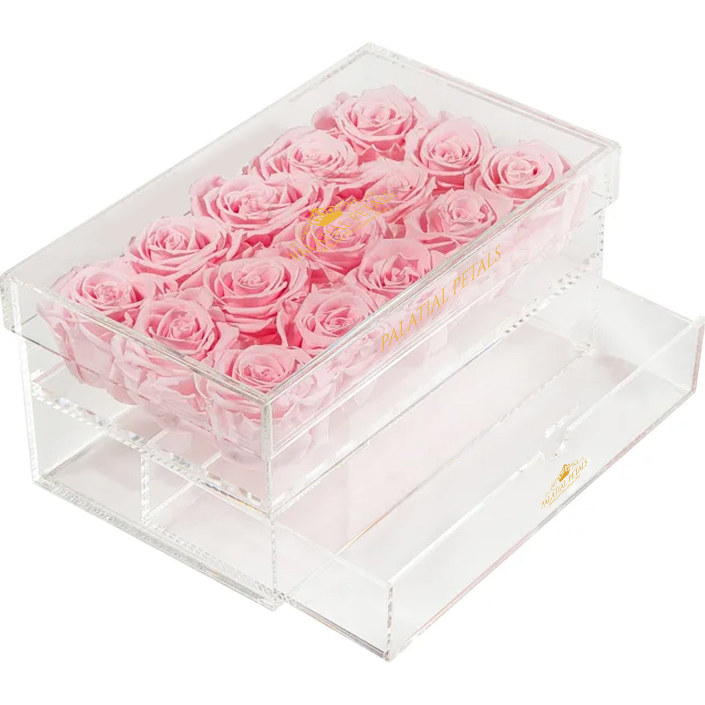 Bridal Pink Eternity Roses - Acrylic Box