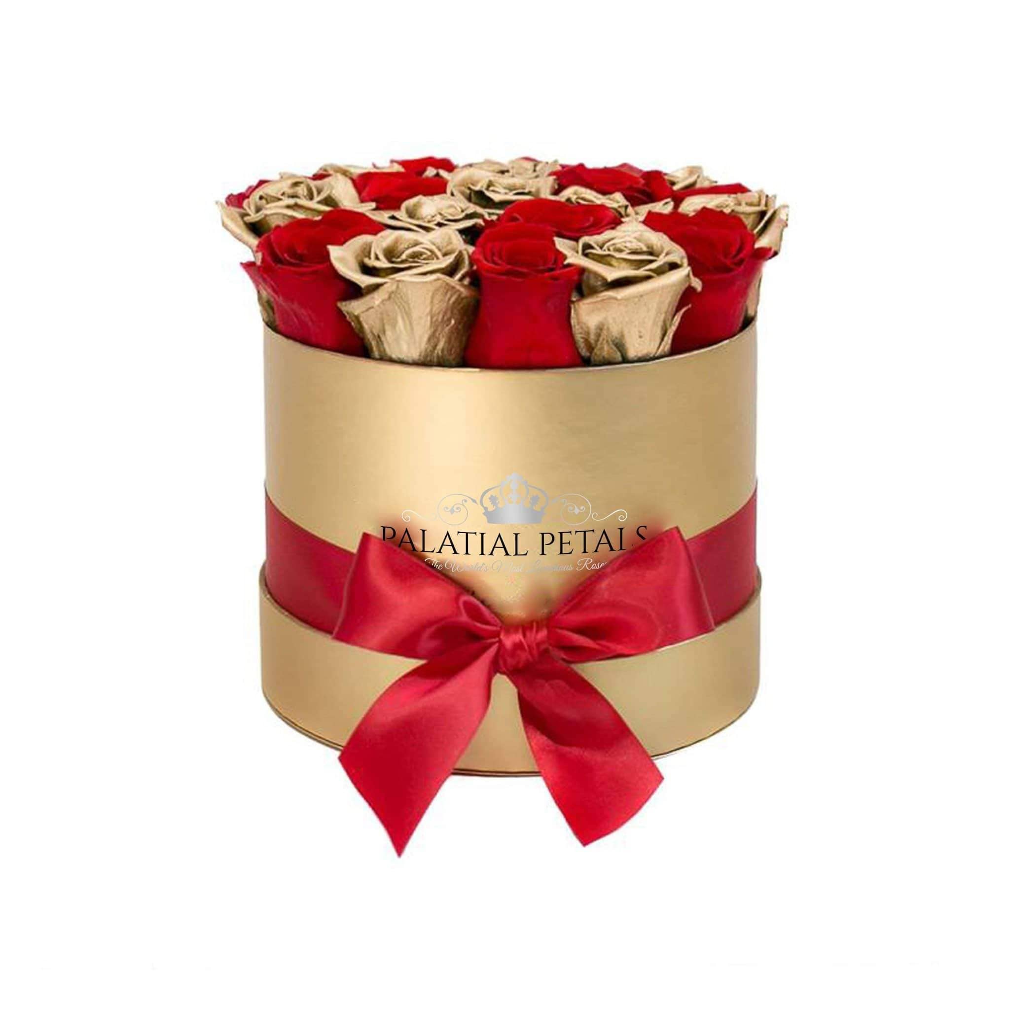 24K Gold & Red Roses That Last A Year - Classic Rose Box – Palatial Petals