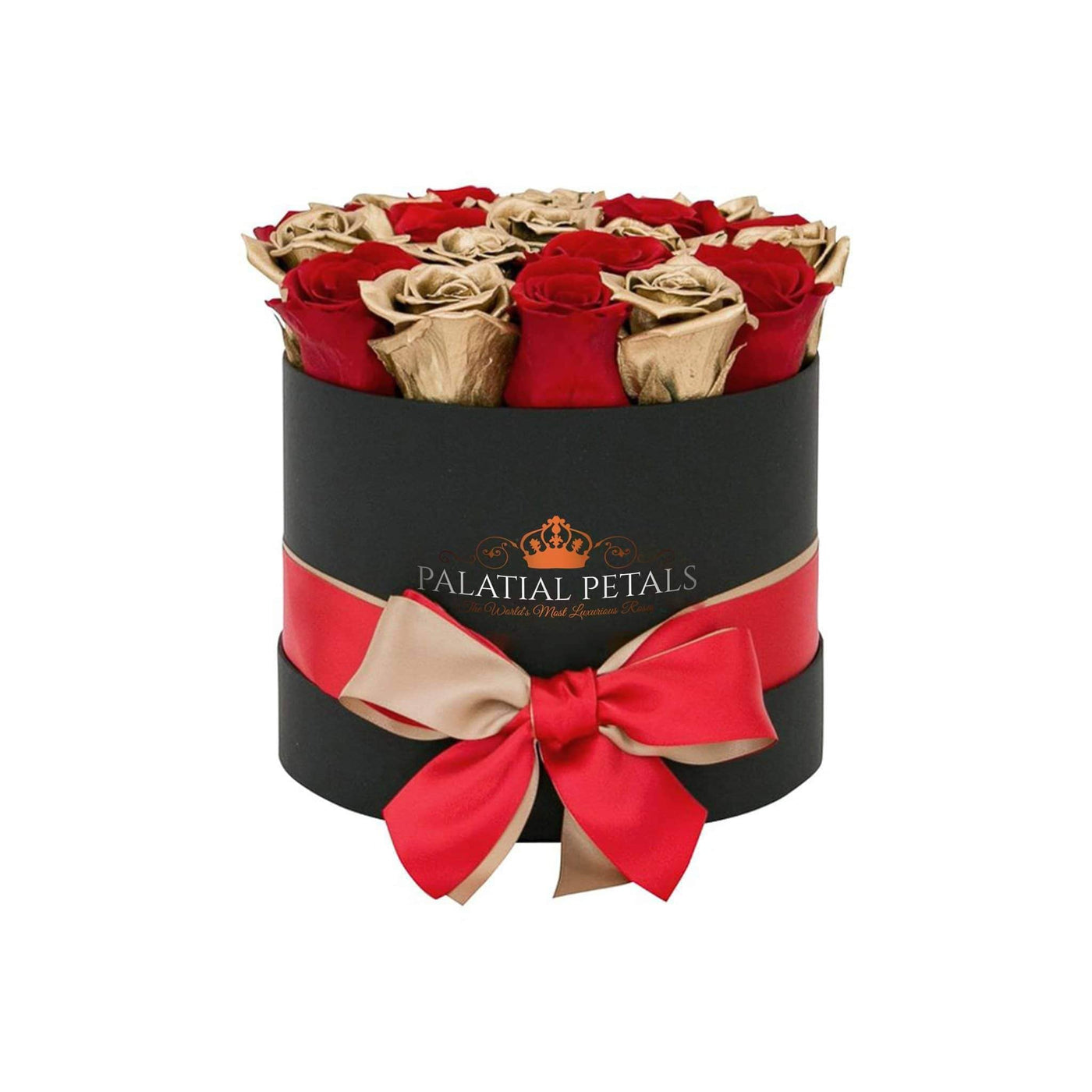 24K Gold & Red Roses That Last A Year - Classic Rose Box