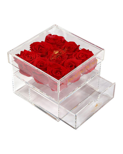 Louboutin Red Eternity Roses - Acrylic Box