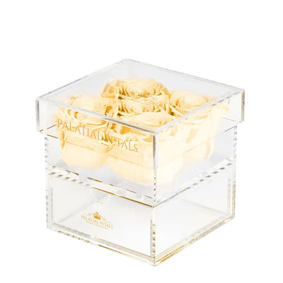 Champagne Eternity Roses - Acrylic Box