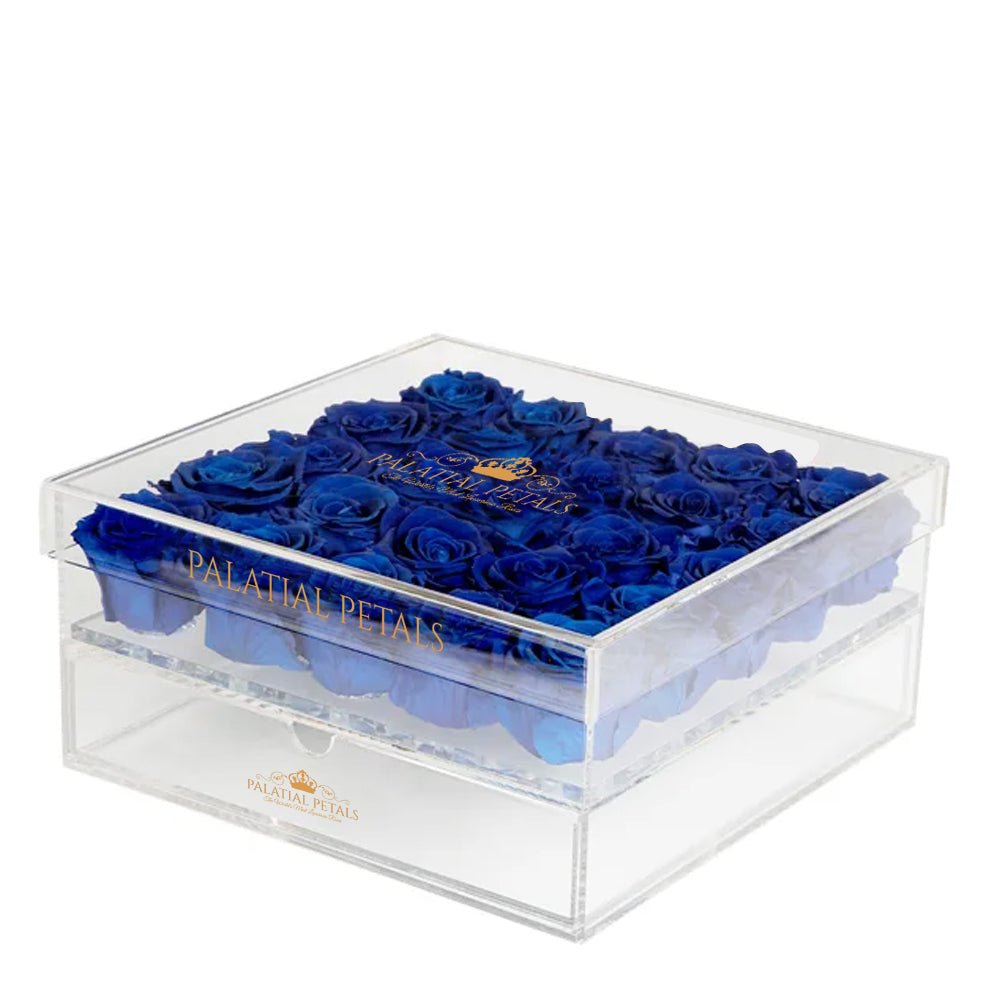 Royal Blue Eternity Roses - Acrylic Box