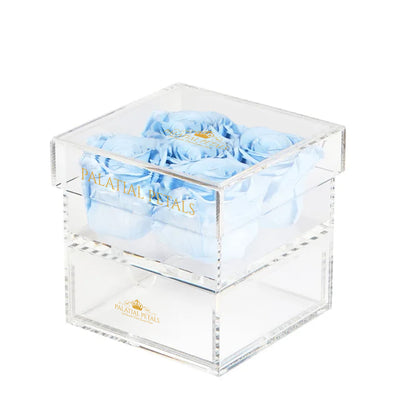 Baby Blue Eternity Roses - Acrylic Box