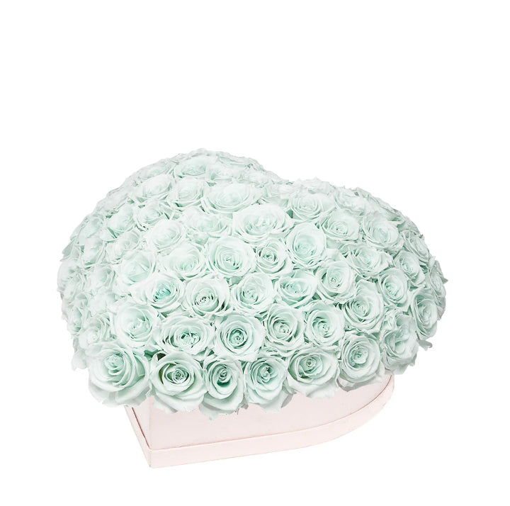 Lime Green Roses That Last A Year - Love Heart Rose Box – Palatial Petals