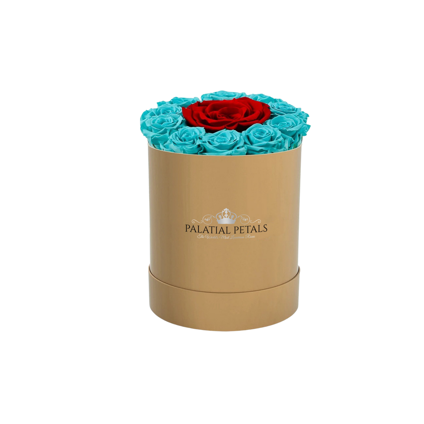 Tiffany Blue & Red Roses - Petite