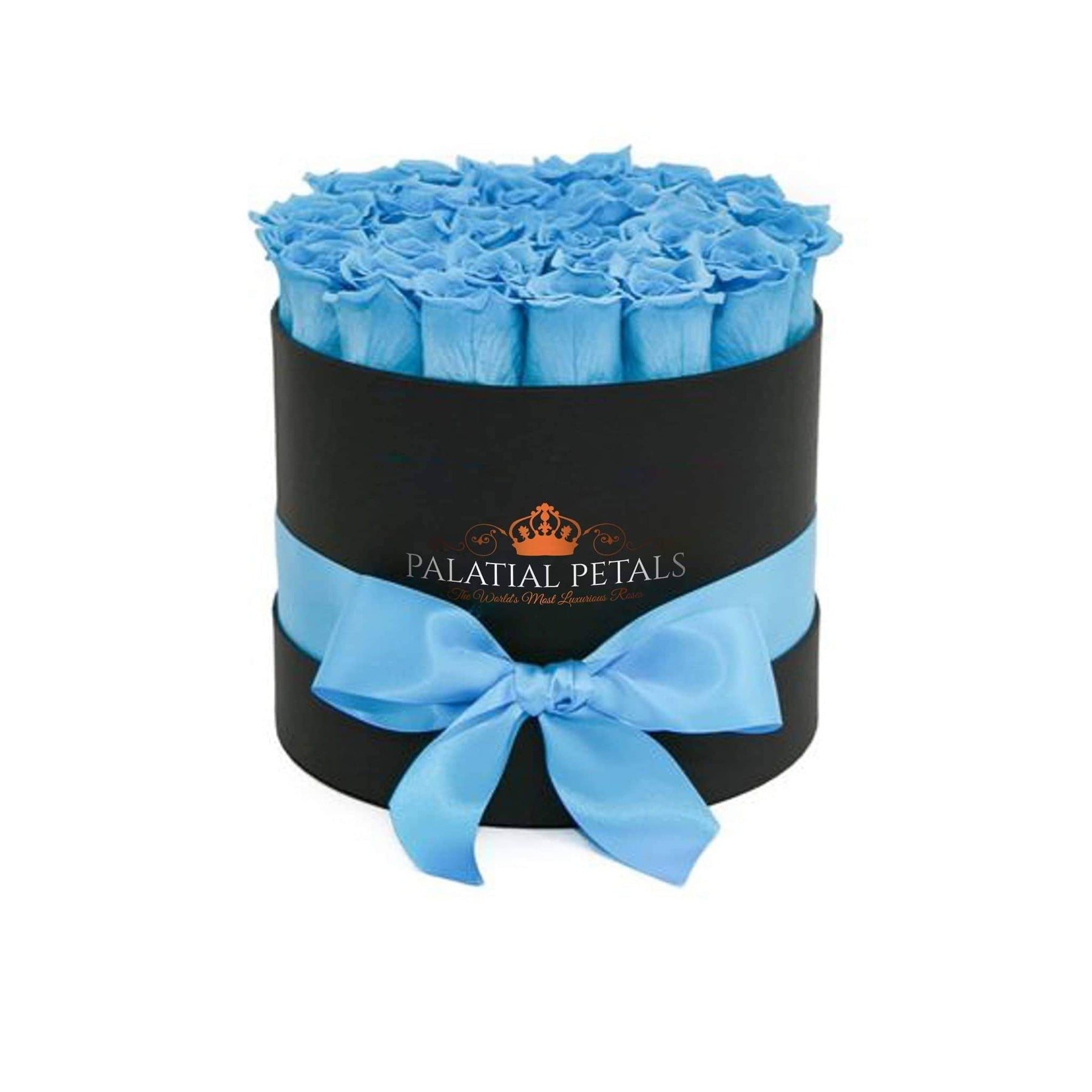 Blue Roses Pack 25 baby blue roses in a box – Palatial Petals