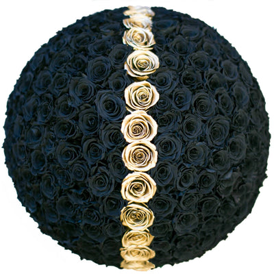 Black & 24K Gold Roses That Last A Year - Deluxe Rose Box