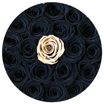 Black & 24k Gold Roses That Last A Year - Classic Rose Box