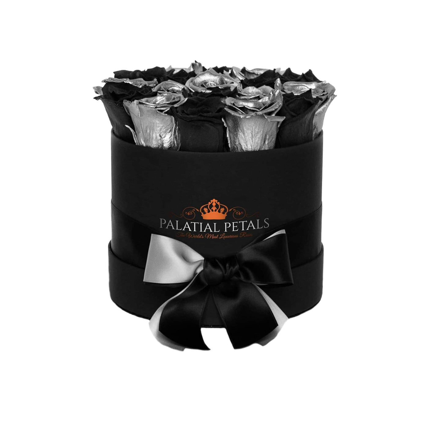 Black & Silver Roses That Last A Year - Classic Rose Box
