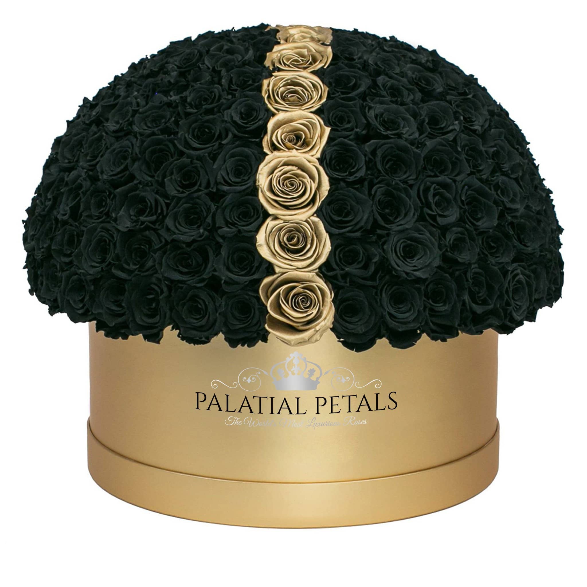 Black & 24K Gold Roses That Last A Year - Deluxe Gold Box – Palatial Petals
