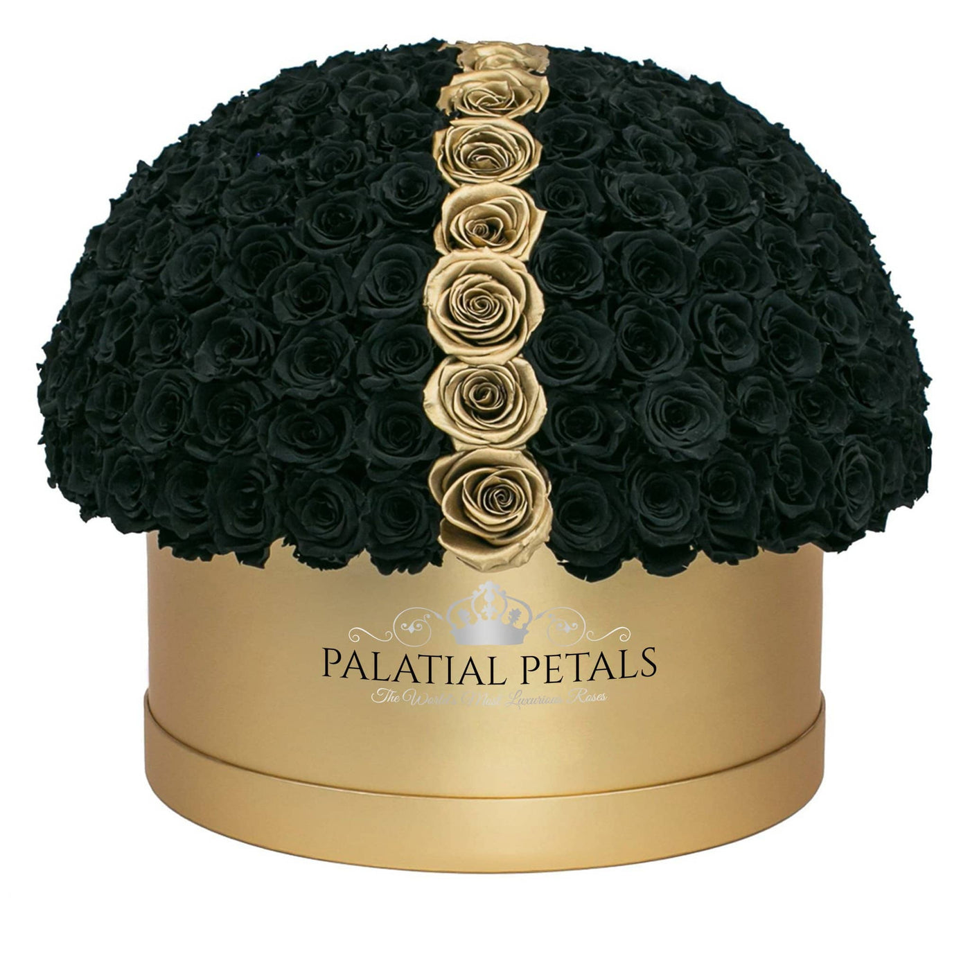 Black & 24K Gold Roses That Last A Year - Deluxe Rose Box