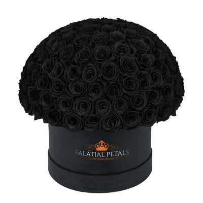 Black Roses That Last A Year - Grande "Crown" Rose Box