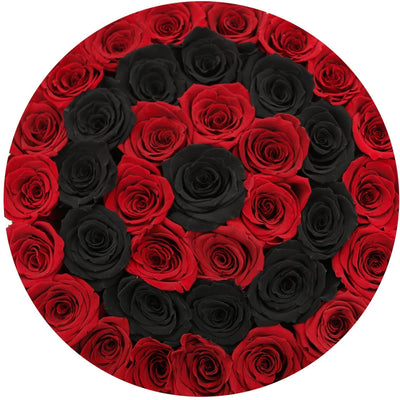 Red & Black Roses That Last A Year - Grande Rose Box