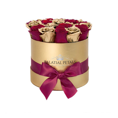 24K Gold & Red Roses That Last A Year - Classic Rose Box