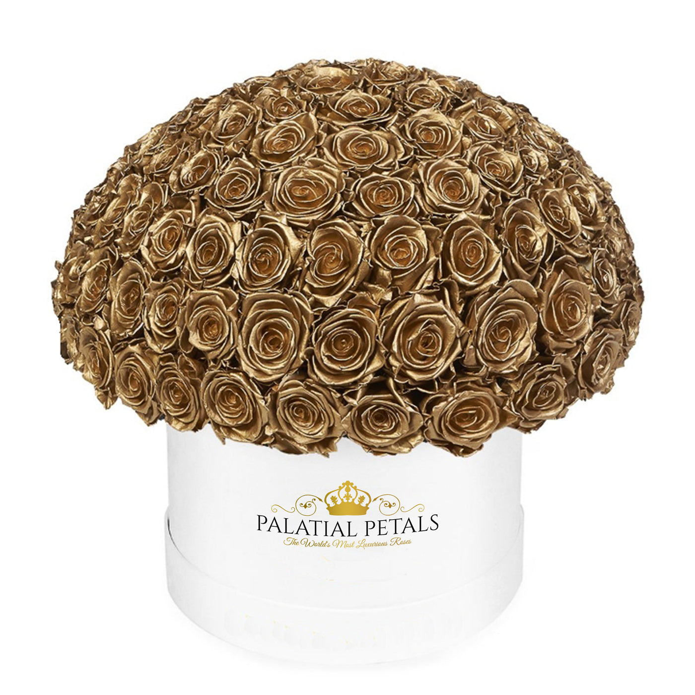 24k Gold Roses That Last A Year - Grande "Crown" Rose Box
