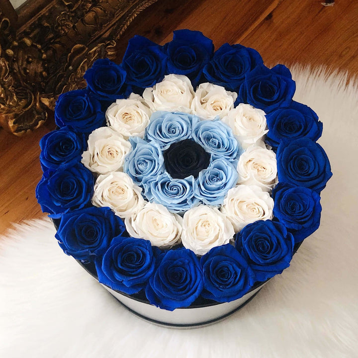 Evil Eye Rose Box – Grande Black | Luxury Preserved Roses
