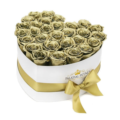 24k Gold Roses That Last A Year - Love Heart Rose Box