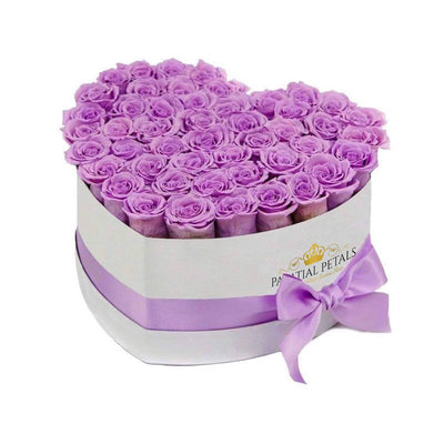 Lavender Roses That Last A Year - Love Heart Rose Box