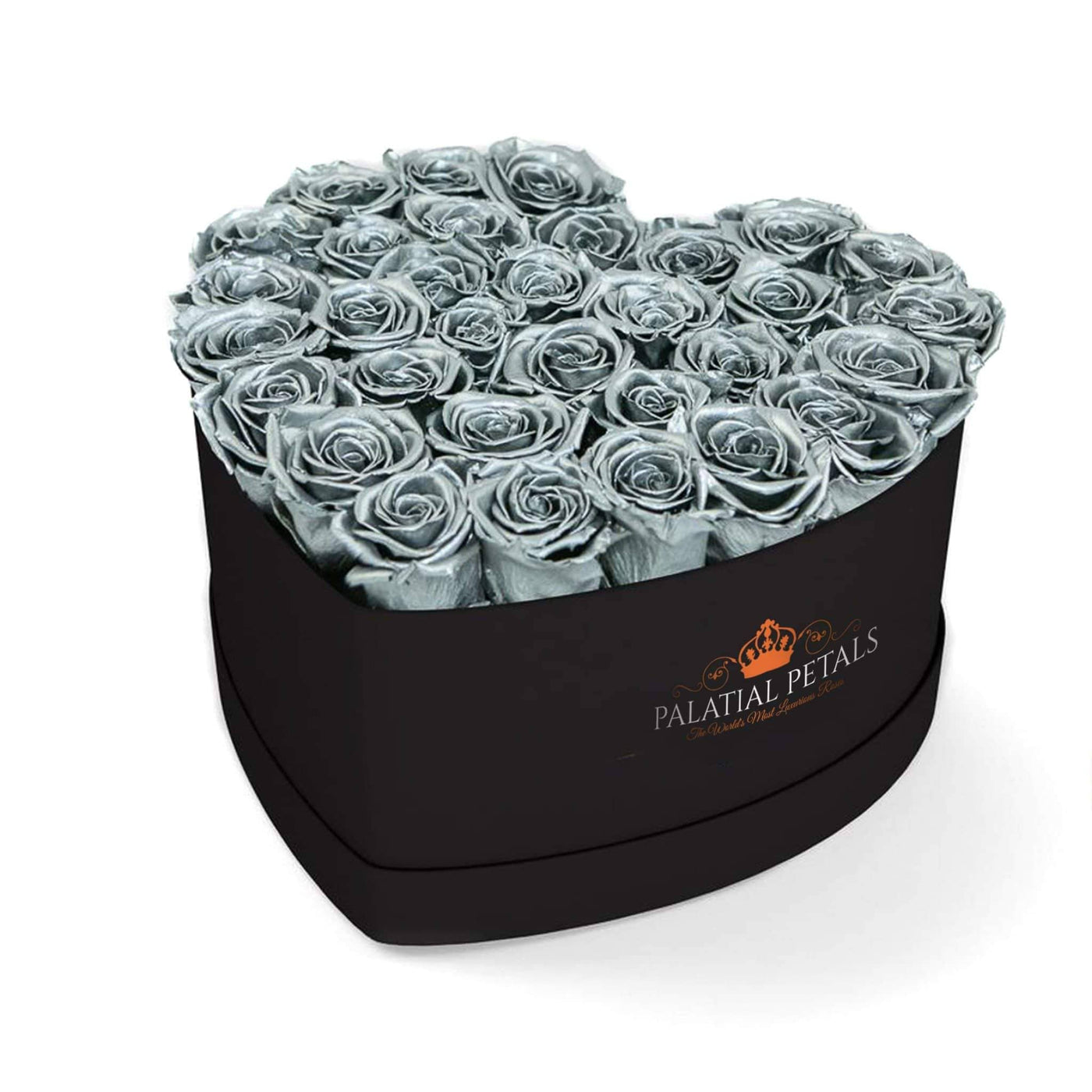 Silver Roses That Last A Year - Love Heart Rose Box