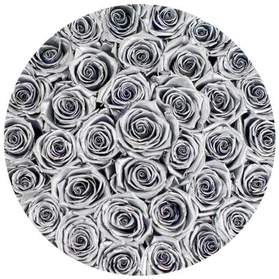 Silver Roses That Last A Year - Grande Rose Box