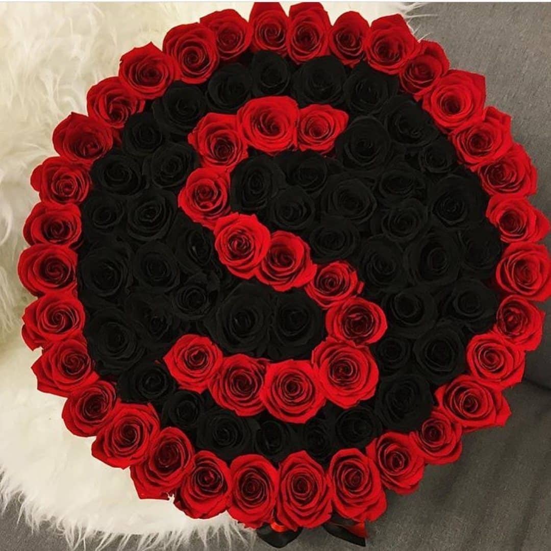 Louboutin Red & Black Roses That Last A Year - Custom Rose Box ...