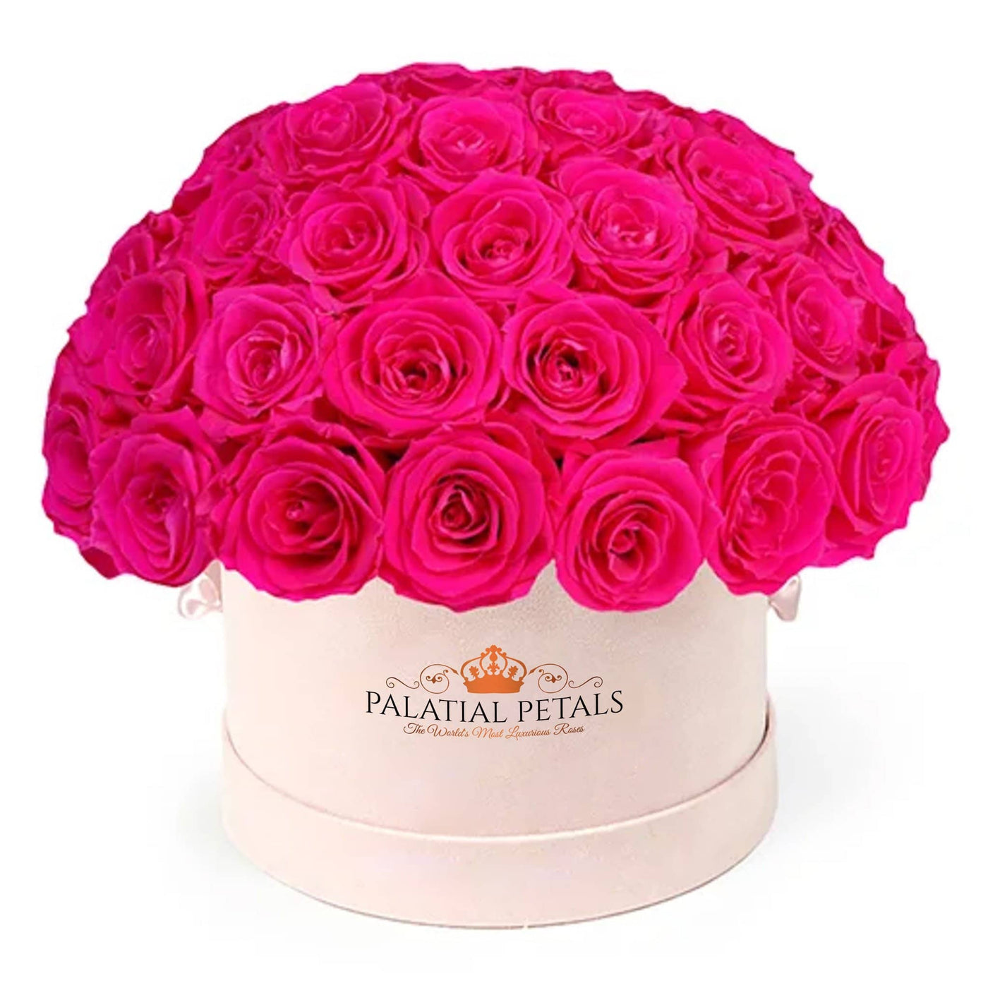 Flamingo Pink Roses That Last A Year - Classic "Dome" Rose Box