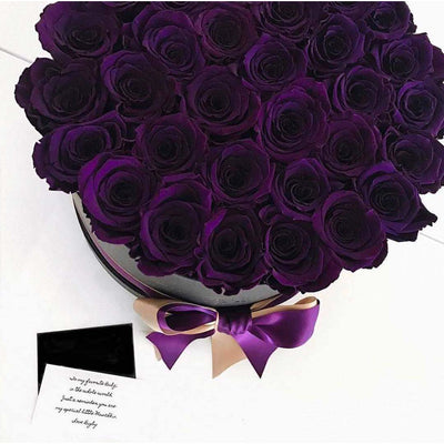 Purple Roses That Last A Year - Grande Rose Box