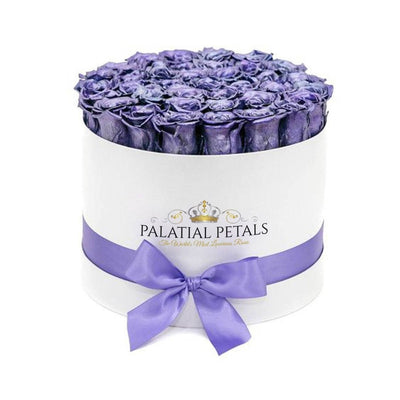 Metallic Purple Roses That Last A Year - Grande Rose Box