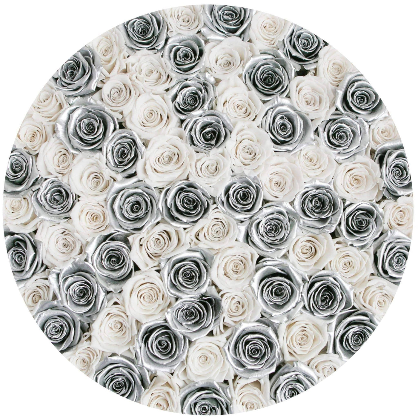 Metallic Silver Roses That Last A Year - Deluxe Rose Box – Palatial Petals