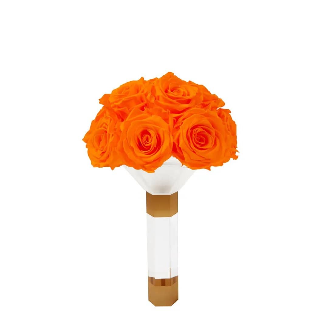 Hermès Orange Luxury Eternity Rose Bridesmaid Bouquet