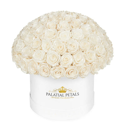 Pearl Roses That Last A Year - Grande "Crown" Rose Box