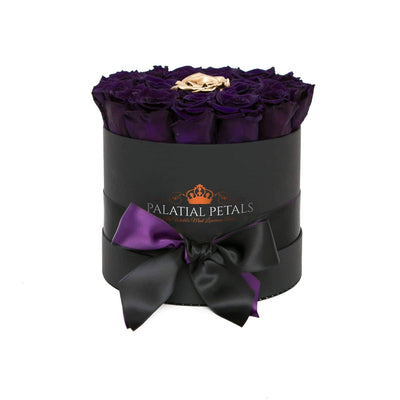 Purple & 24k Gold Roses That Last A Year - Classic Rose Box