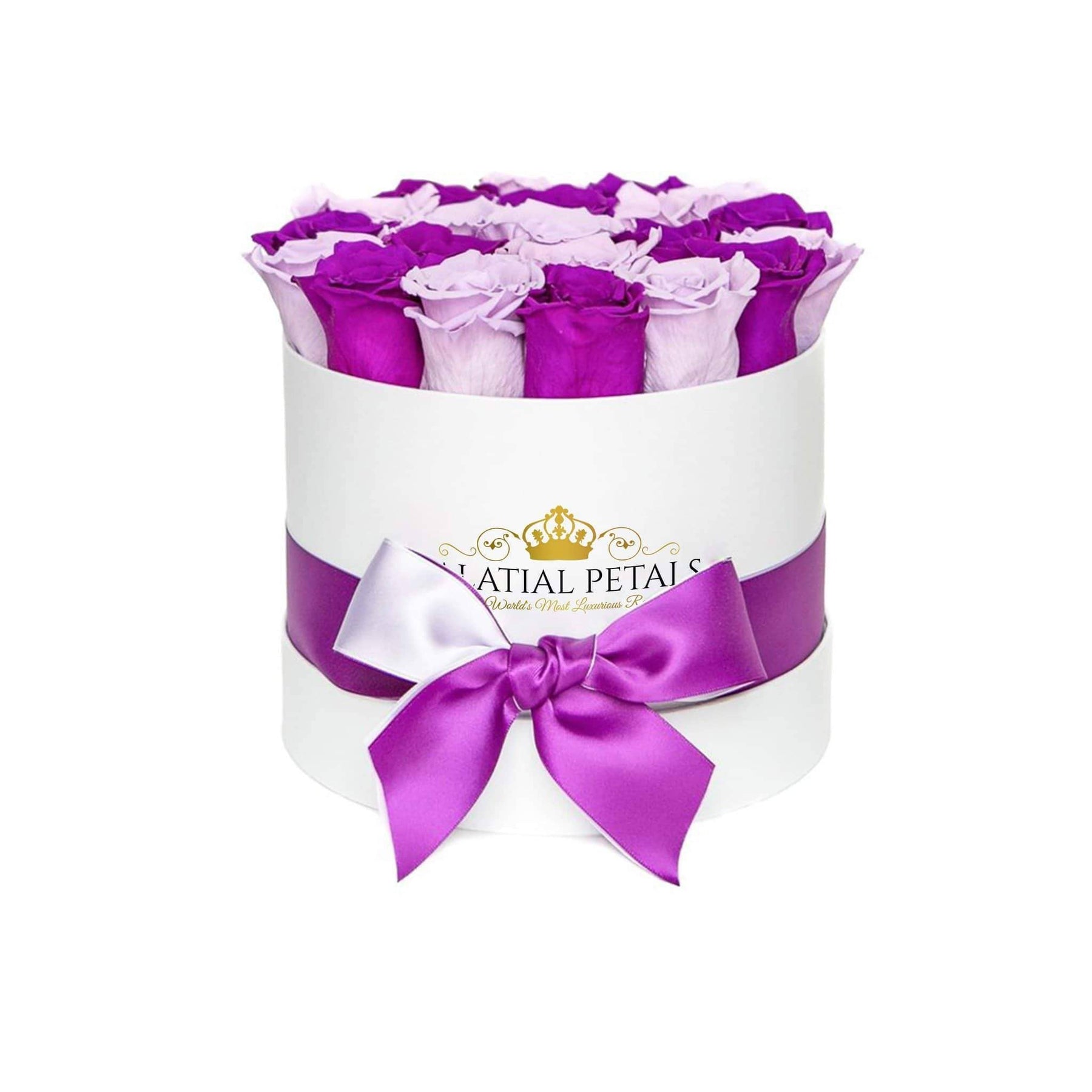 At Last Roses Purple Purple & Lavender Roses That Last A Year - Classic Rose Box – Palatial ...