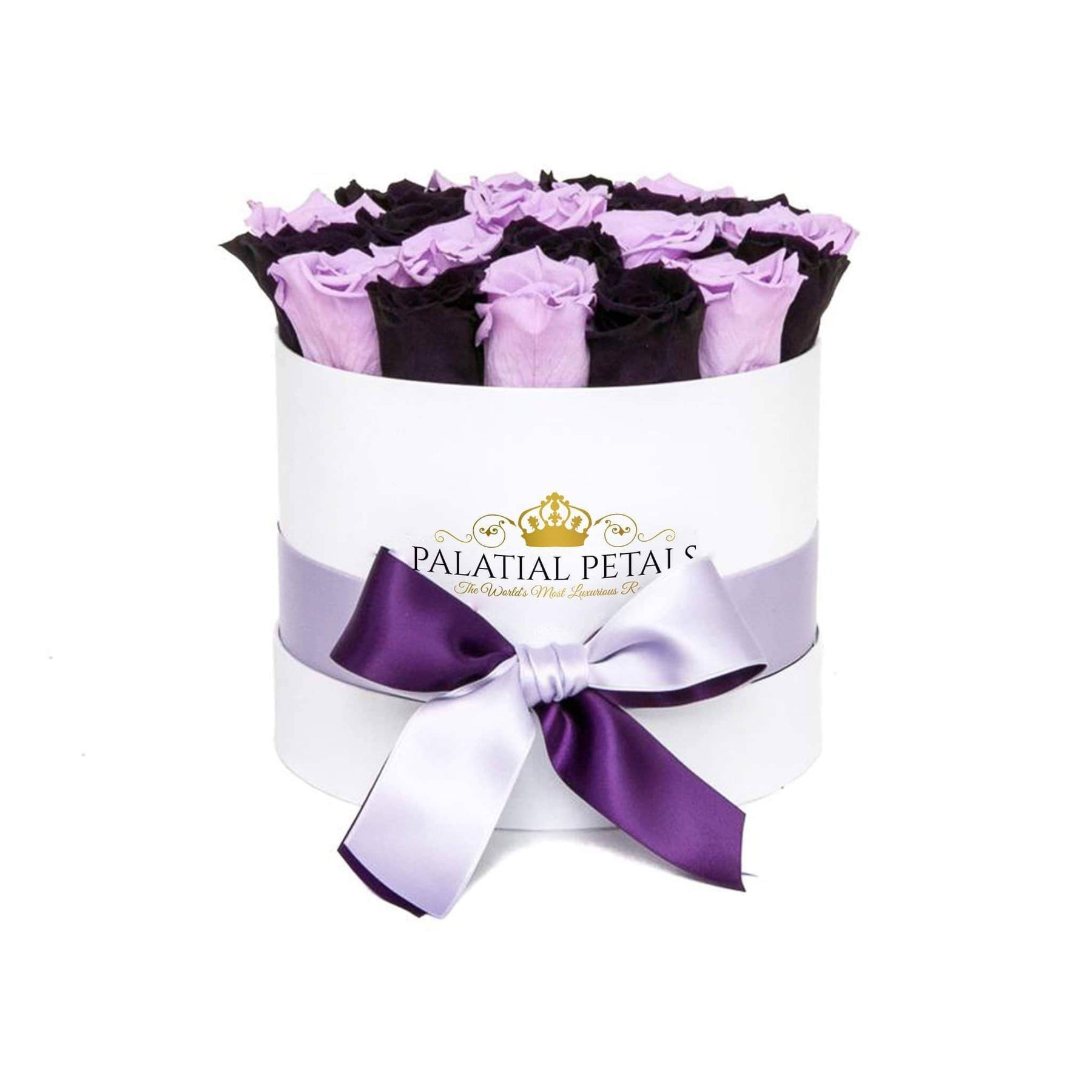 At Last Roses Purple Purple & Lavender Roses That Last A Year - Classic Rose Box – Palatial ...