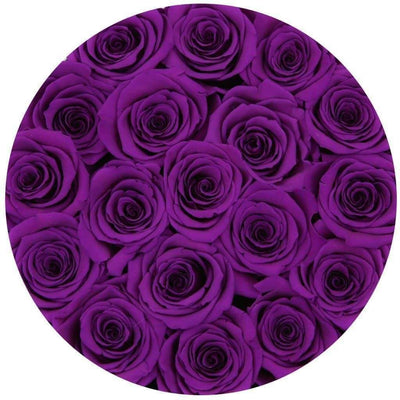 At Last Roses Purple Purple Preserved Roses That Last A Year - Medium Black Rose Box ...